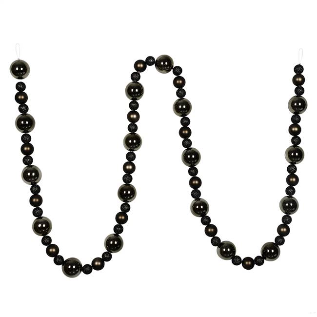 9' Gunmetal Assorted Ball Garland