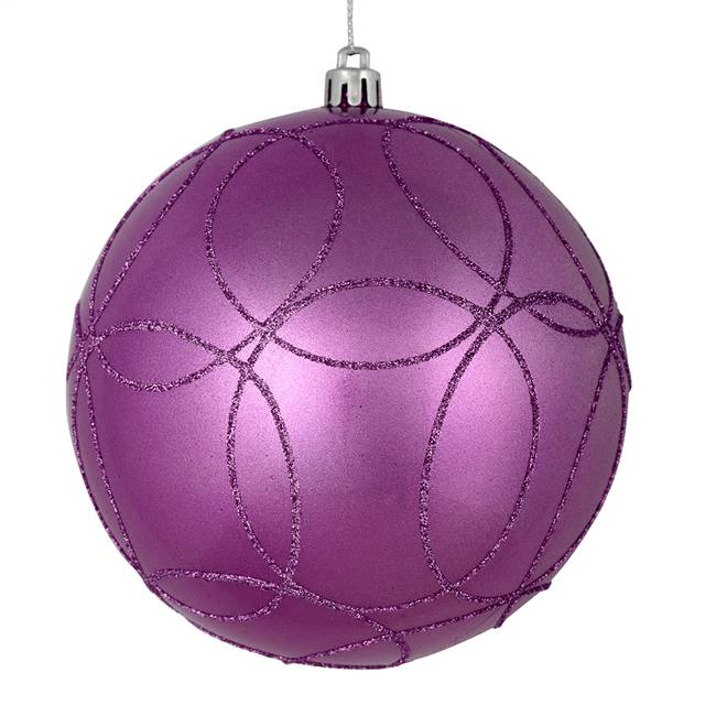 6" Orchid Candy Ball Circle Glitt 3/Bag