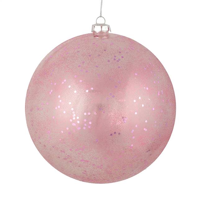 4" Mauve Glitter Clear Ball 6/Bag