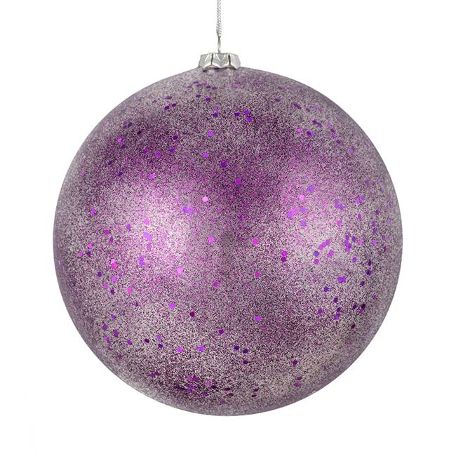 6" Plum Glitter Clear Ball 4/Bag