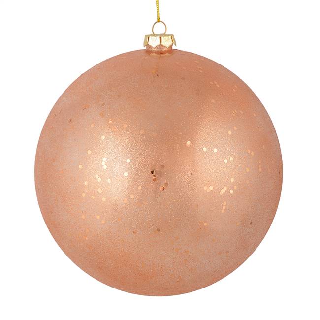 6" Rose Gold Glitter Clear Ball 4/Bag