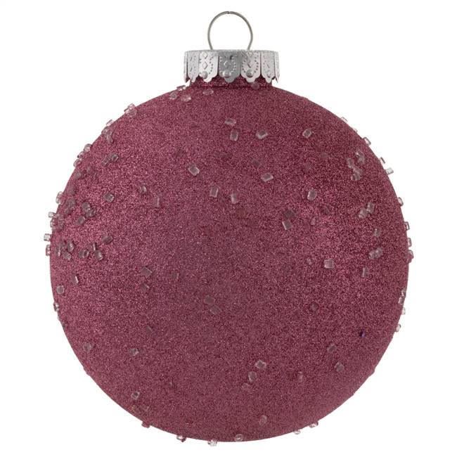 6" Mauve Ice Ball Ornament 4/Bag