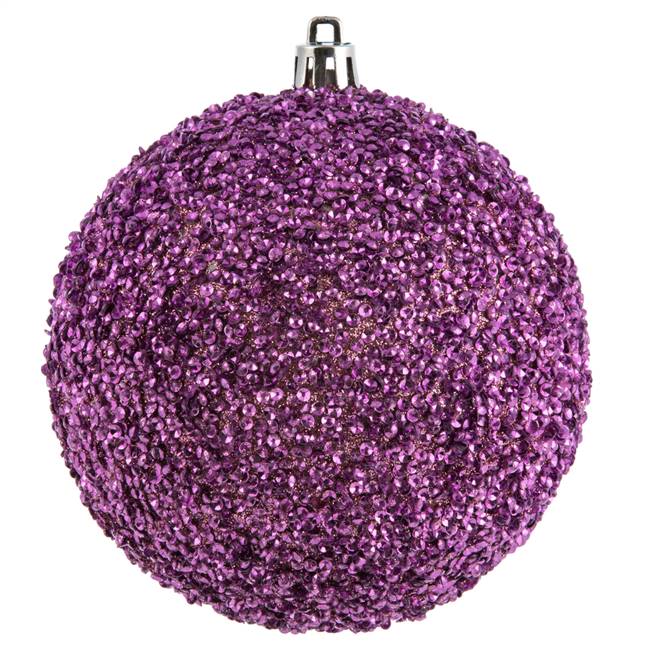 4" Mauve Beaded Ball Drilled 6/Bag