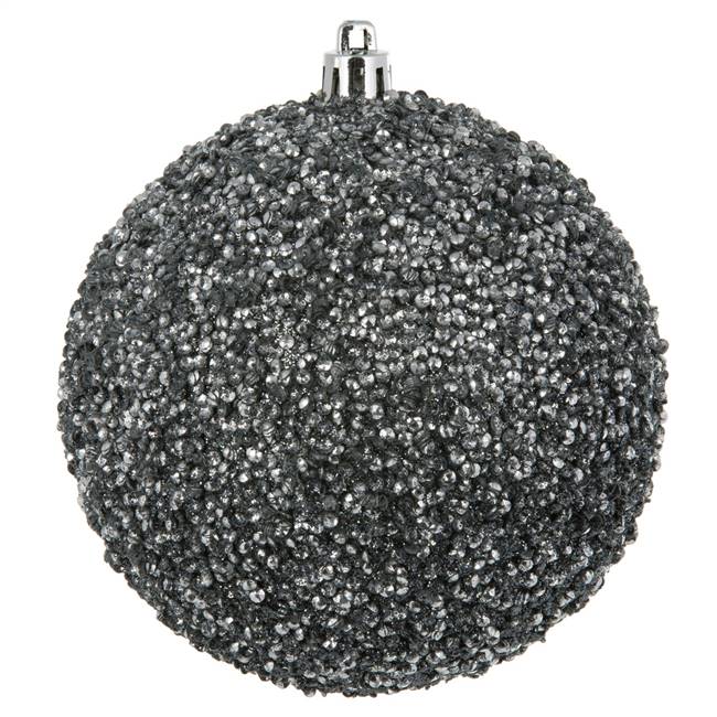 4" Pewter Beaded Ball Drilled 6/Bag