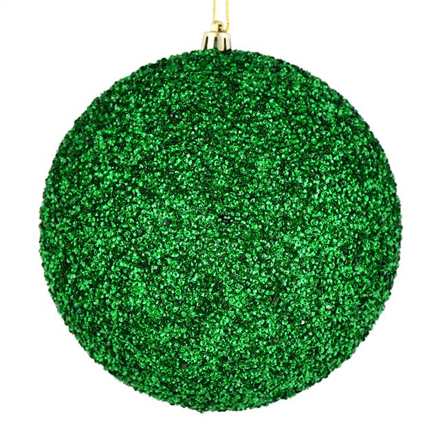 4.75" Green Beaded Ball Drilled 6/Bag