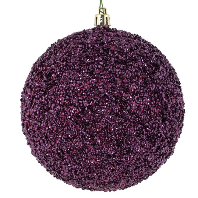 4.75" Berry Red Beaded Ball Drill 6/Bg