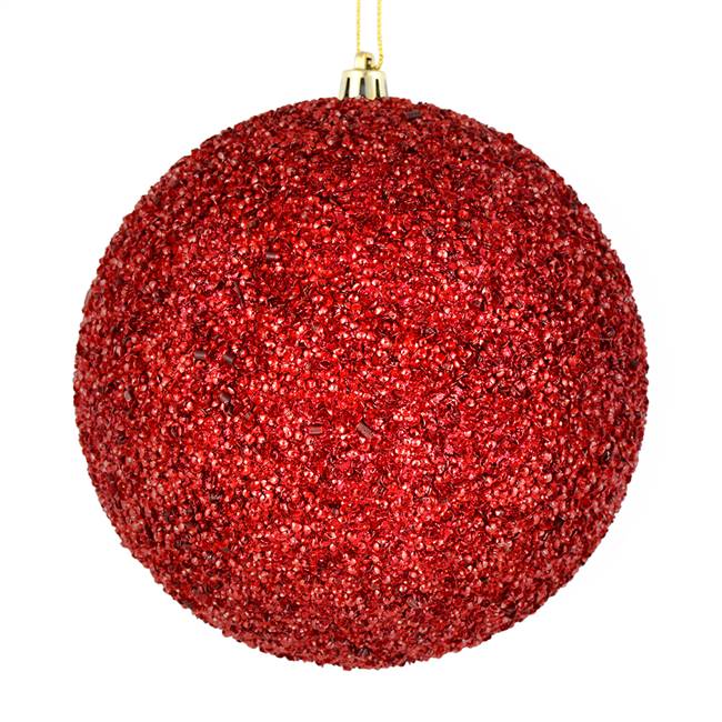 6" Wine Beaded Ball Drilled 4/Bag