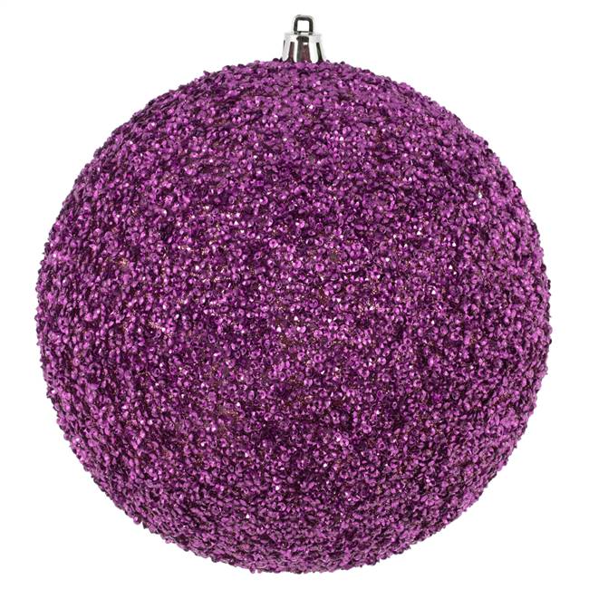 6" Mauve Beaded Ball Drilled 4/Bag