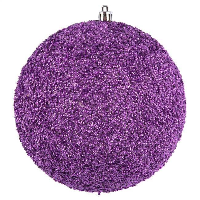 6" Orchid Beaded Ball Drilled 4/Bag