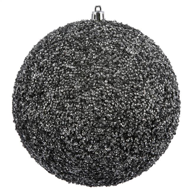 6" Gunmetal Beaded Ball Drilled 4/Bag