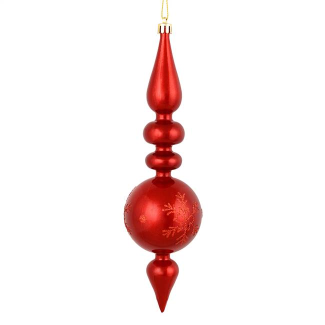 10" Red Candy Snowflake Finial 4/Bag