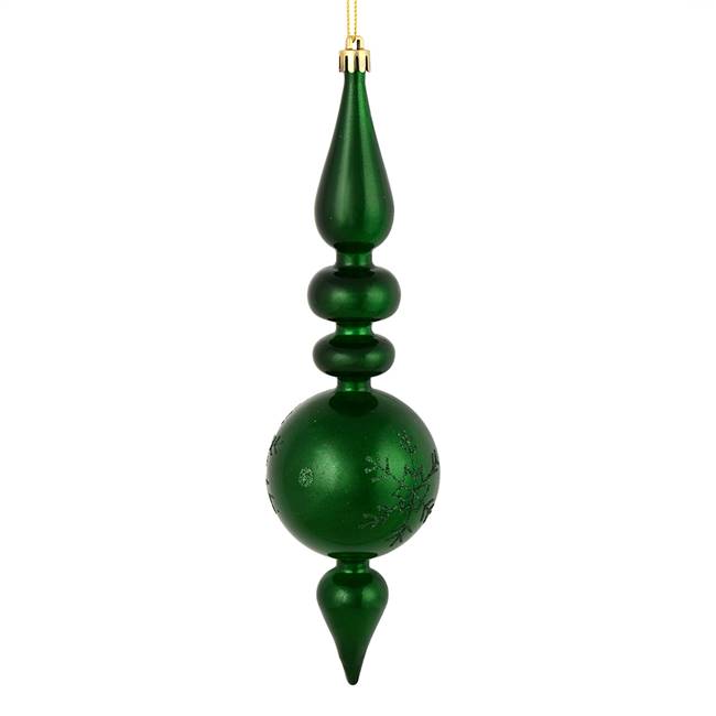 10" Green Candy Snowflake Finial 4/Bag