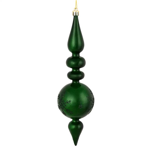 10" Emerald Candy Snowflake Finial 4/Bag