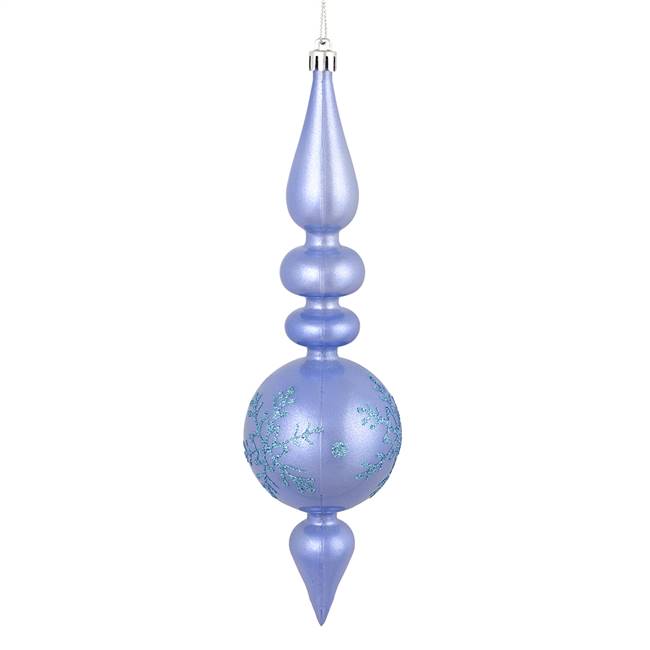 10" Periwinkle Candy Glitt Finial 4/Bg