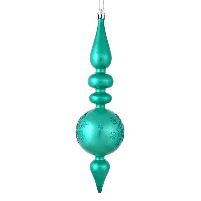 10" Teal Candy Snowflake Finial 4/Bag