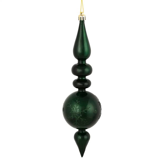 10" Midnight Grn Candy Glitt Finial 4/Bg