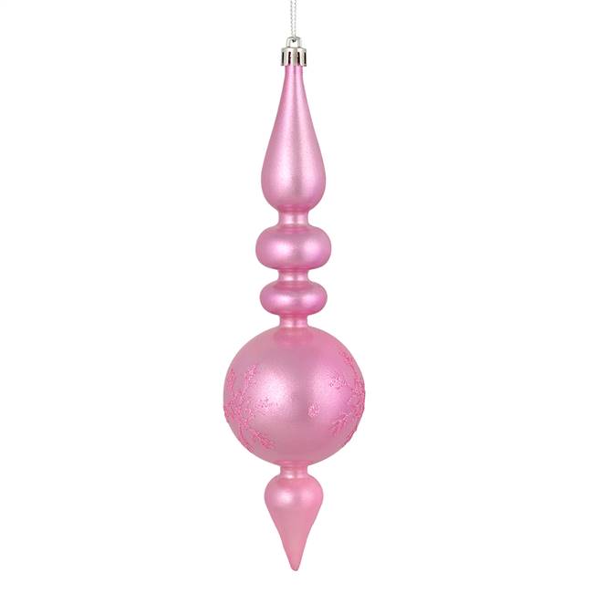 10" Pink Candy Snowflake Finial 4/Bag