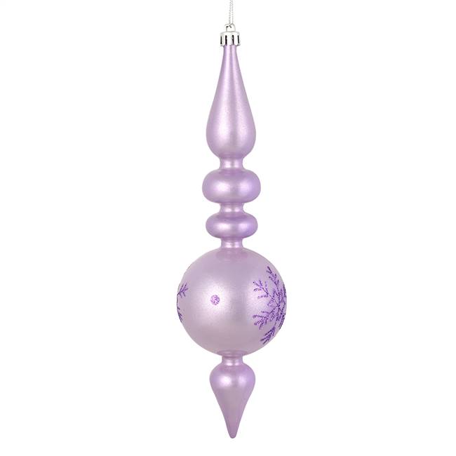 10" Lavender Candy Snowflake Finial 4/Bg