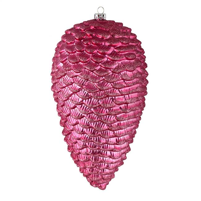 7" Mauve Matte Glitter Pinecone 4/Bag