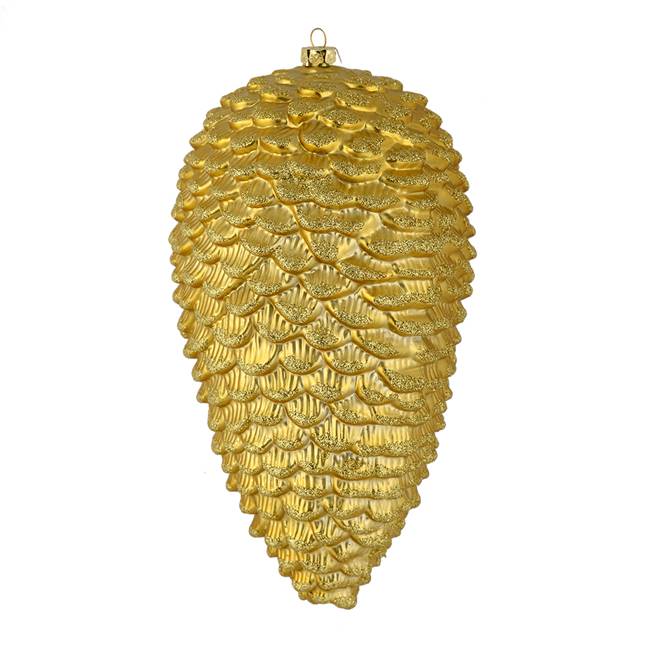 10" Gold Matte Glitter Pinecone 2/Box