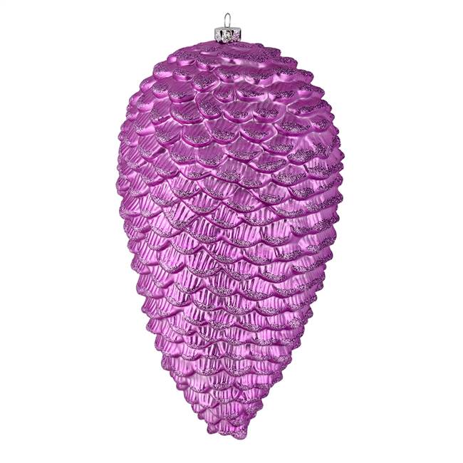 10" Orchid Matte Glitter Pinecone 2/Box