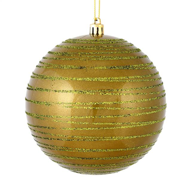 4" Olive Candy Glitter Ball 4/Bag