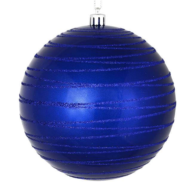 4" Cobalt Blue Candy Glitter Ball 4/Bag