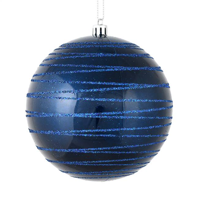 4" Midnight Blue Candy Glitter Ball 4/Bg