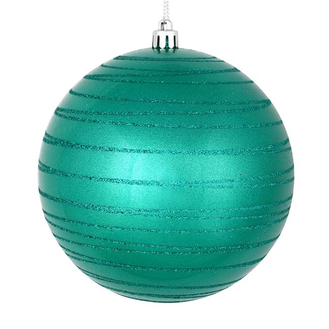 4" Teal Candy Glitter Ball 4/Bag