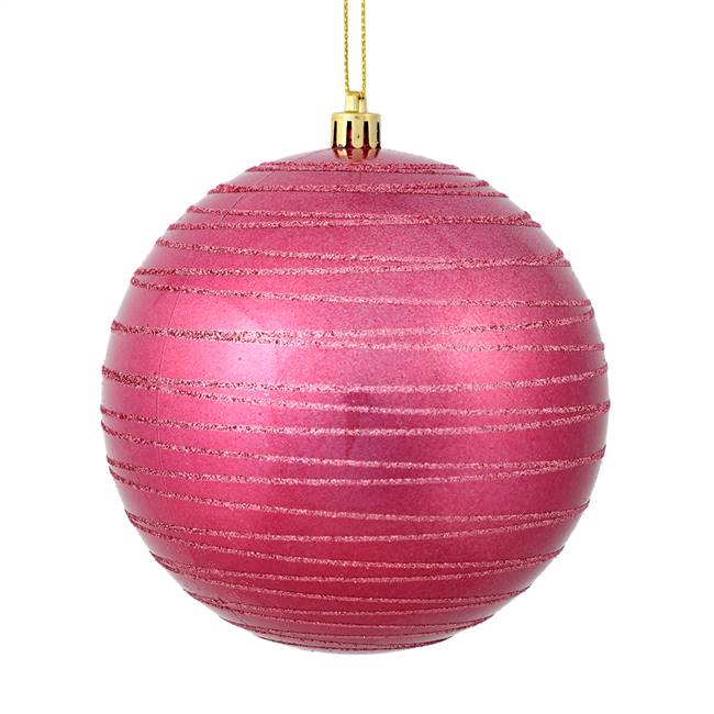 4" Mauve Candy Glitter Ball 4/Bag