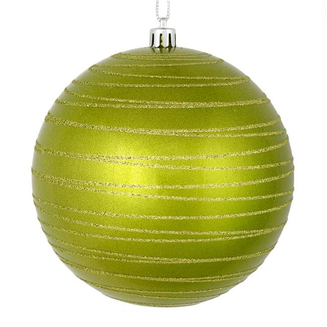 4" Lime Candy Glitter Ball 4/Bag