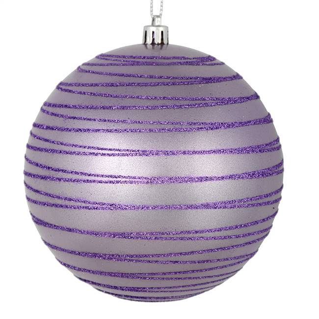 4" Lavender Candy Glitter Ball 4/Bag