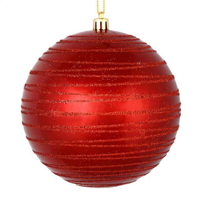 4.75" Red Candy Glitter Ball 4/Bag