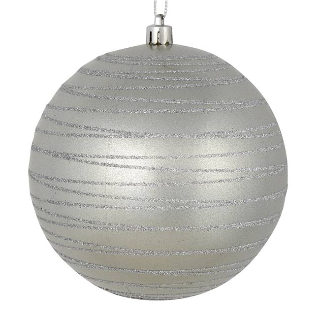 4.75" Silver Candy Glitter Ball 4/Bag