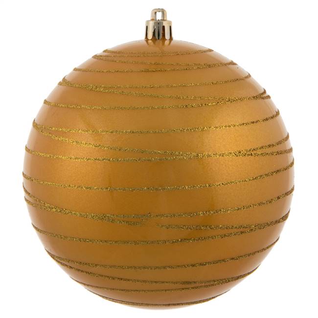 4.75" Honey Gold Candy Glitter Ball 4/Bg