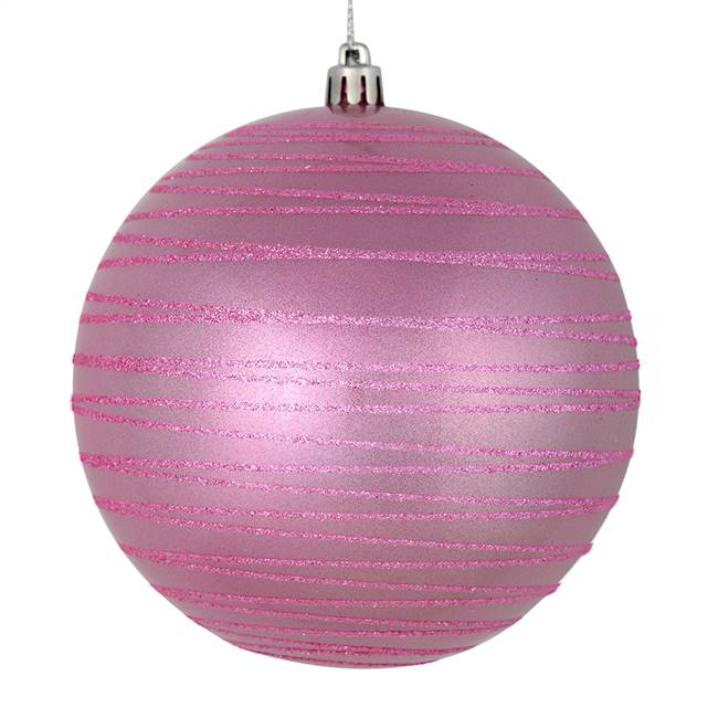 4.75" Pink Candy Glitter Ball 4/Bag