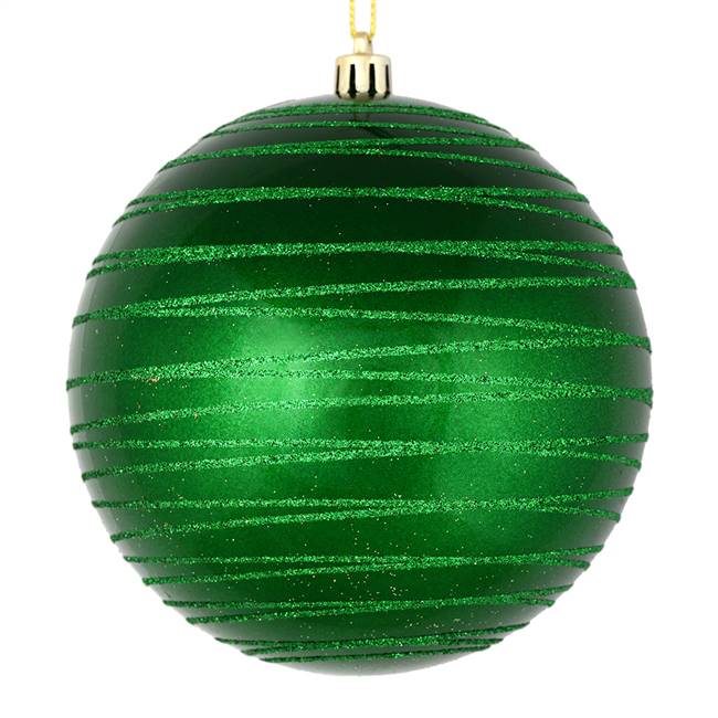 6" Green Candy Glitter Ball 3/Bag