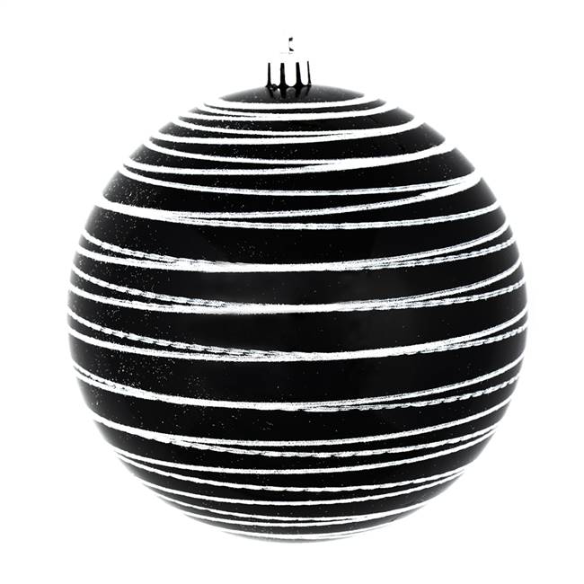 6" Black Candy Glitter Ball 3/Bag