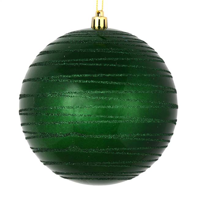 6" Emerald Candy Glitter Ball 3/Bag