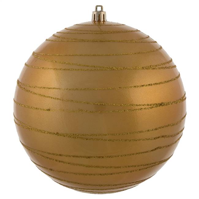 6" Honey Gold Candy Glitter Ball 3/Bag