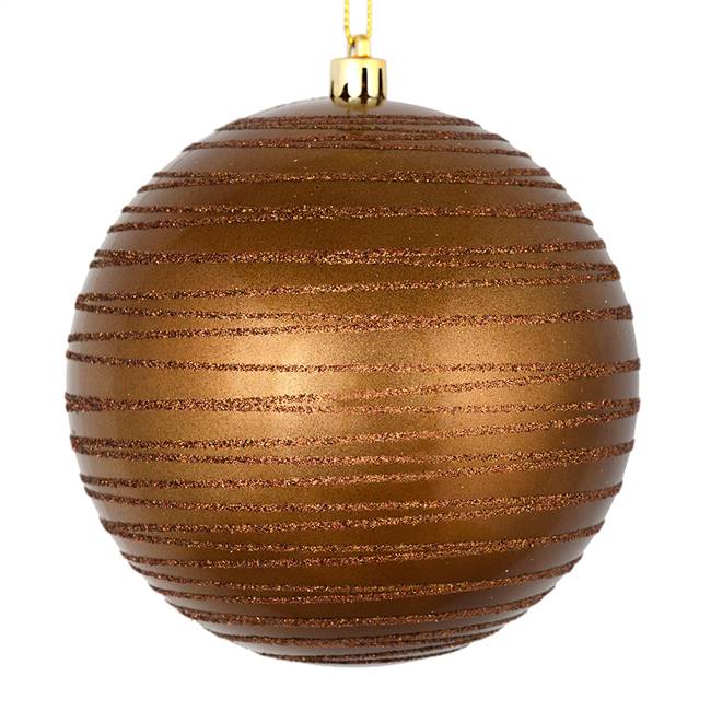 6" Mocha Candy Glitter Ball 3/Bag