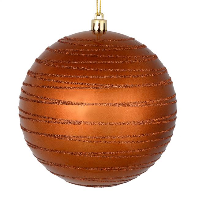 6" Copper Candy Glitter Ball 3/Bag