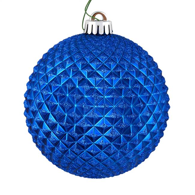 4" Blue Durian Glitter Ball 6/Bag