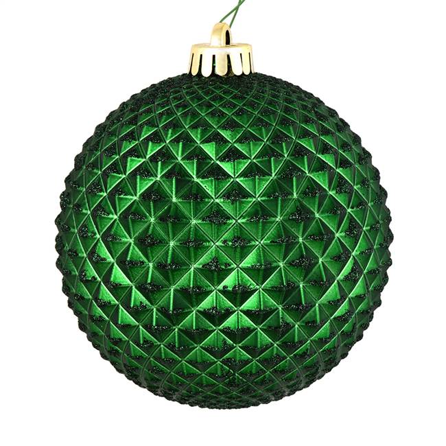 4" Emerald Durian Glitter Ball 6/Bag