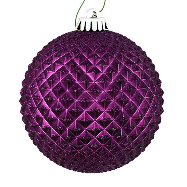 4" Plum Durian Glitter Ball 6/Bag