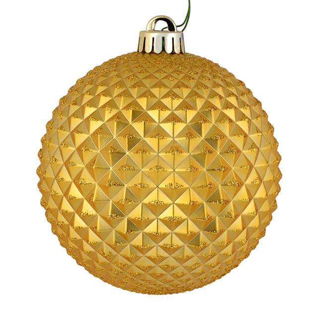 4" Honey Gold Durian Glitter Ball 6/Bag