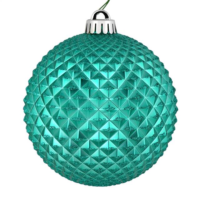 4" Teal Durian Glitter Ball 6/Bag