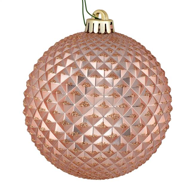 4" Rose Gold Durian Glitter Ball 6/Bag