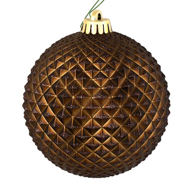 4" Chocolate Durian Glitter Ball 6/Bag