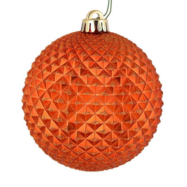 6" Brn Orange Durian Glitt Ball Dril 4Bg